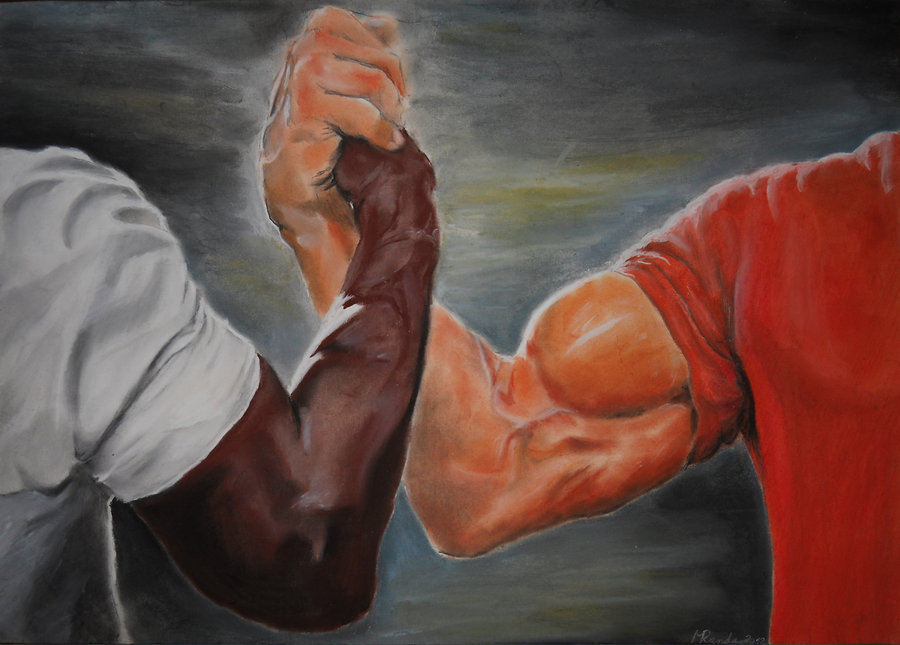 Predator Handshake Meme Template