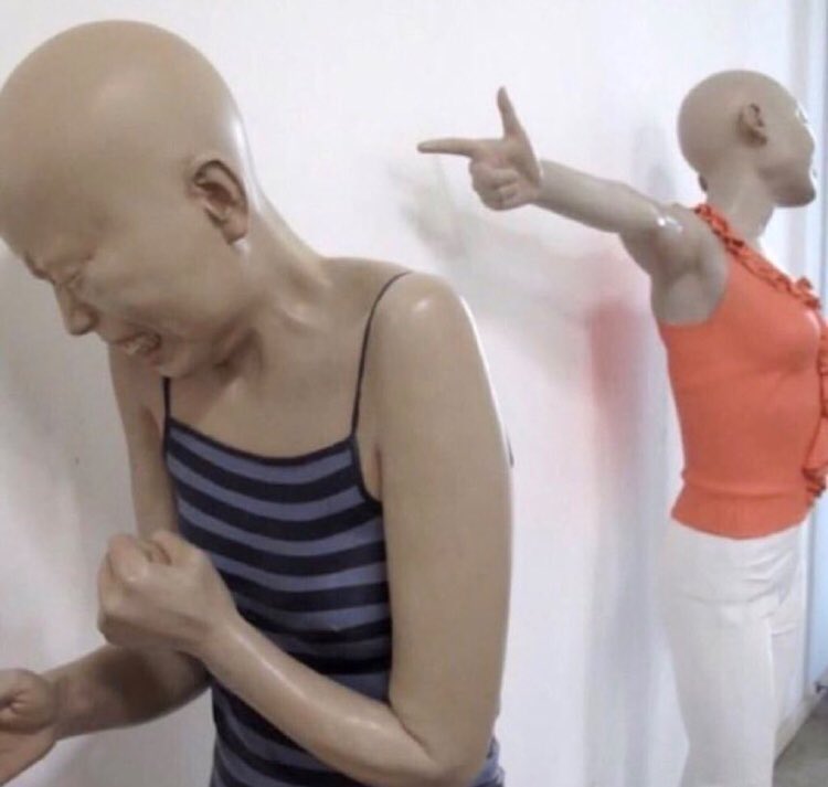 Pointing Mannequin Meme Template