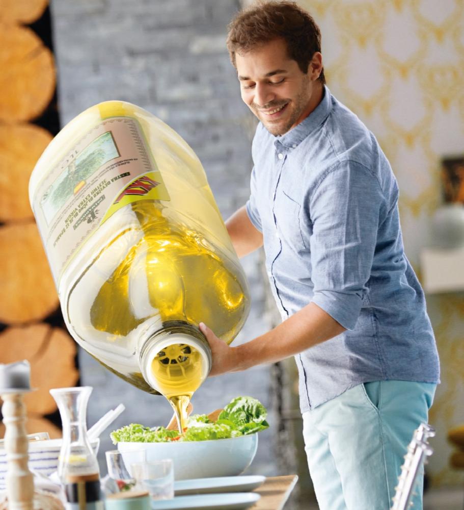Guy pouring olive oil on the salad Meme Preview Image