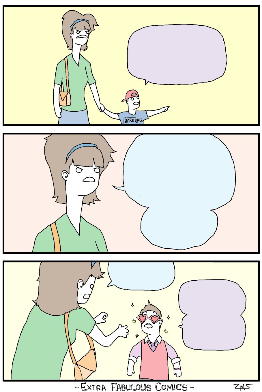 don't look at them Ricky! Meme Template