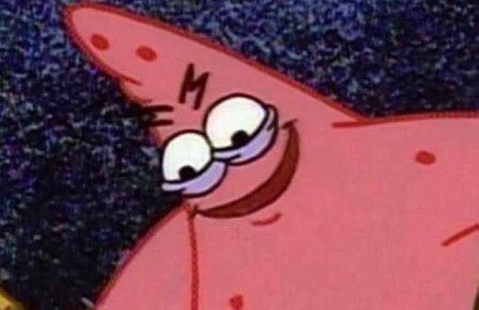 Evil Patrick  Meme Template