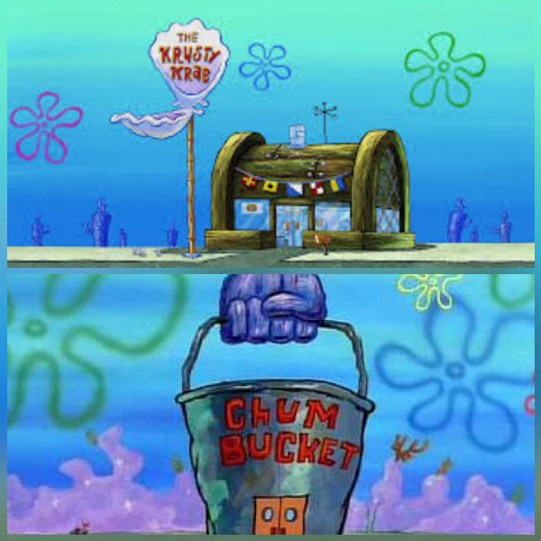 Krusty Krab Vs Chum Bucket Meme Template