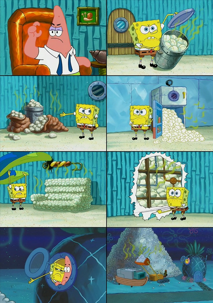 Spongebob shows Patrick Garbage Meme Preview Image