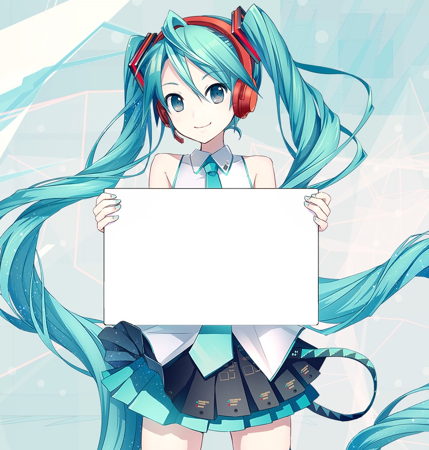 Hatsune Miku holding a sign  Meme Preview Image