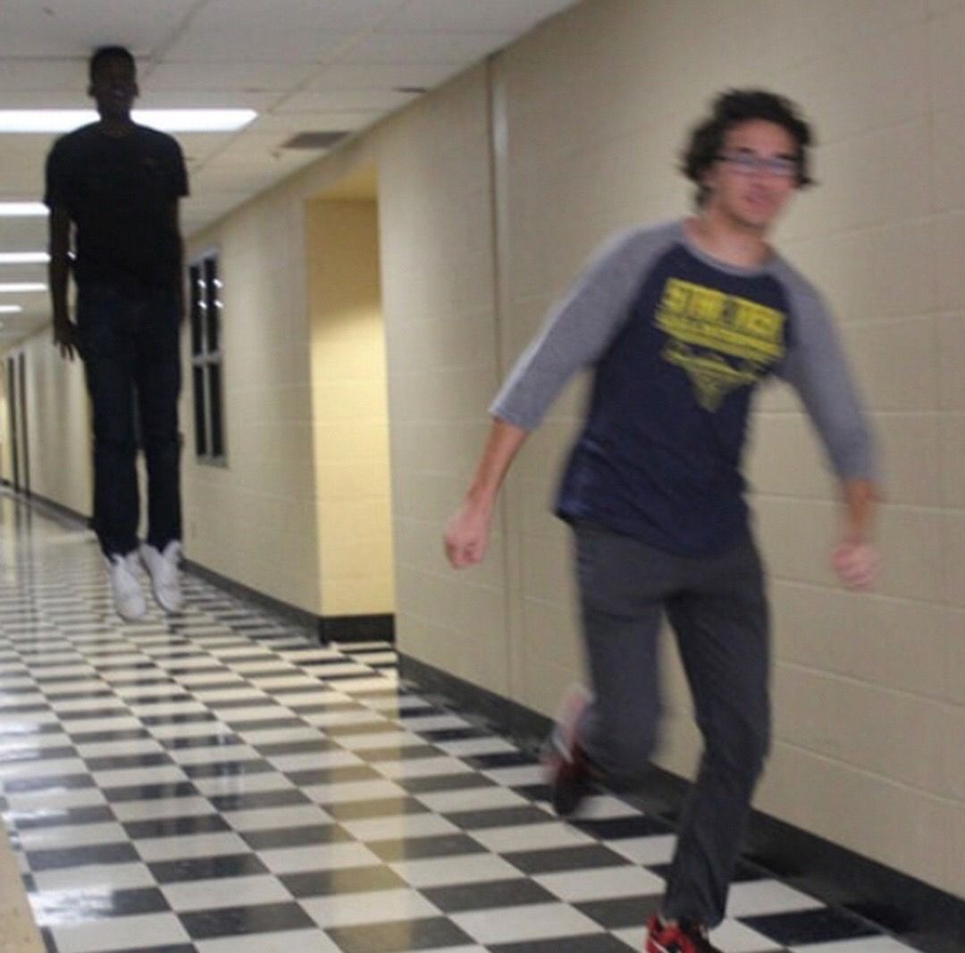 Running away in hallway  Meme Preview Image