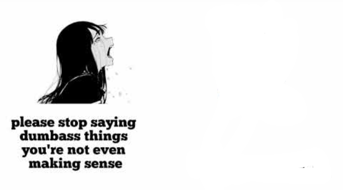 please stop saying dumbass things youre not even making sense Meme Preview Image
