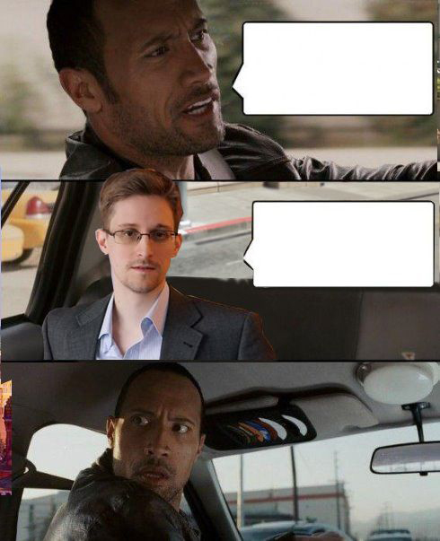 The Rock driving Snowden  Meme Preview Image