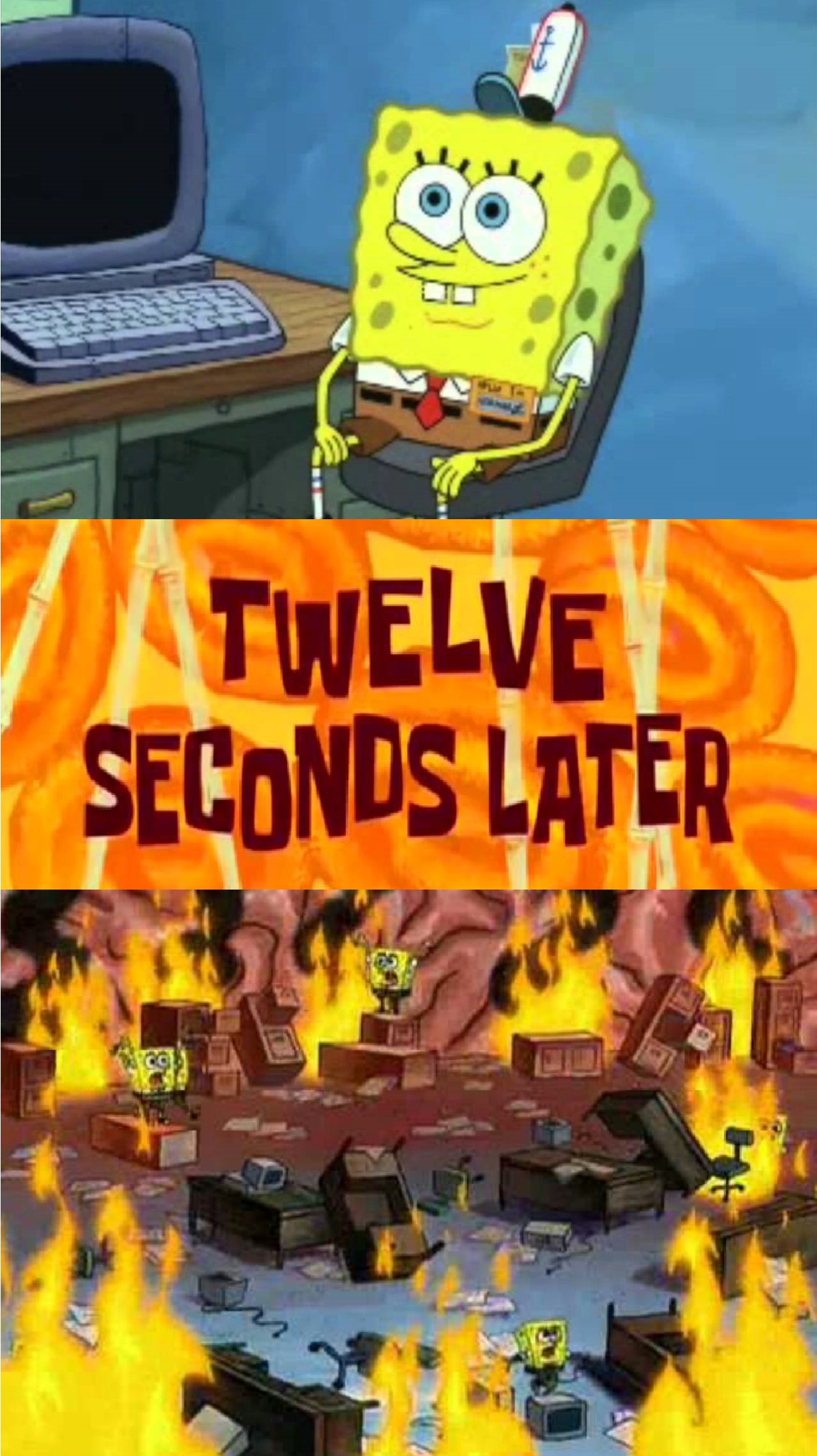 spongebob office rage  Meme Preview Image