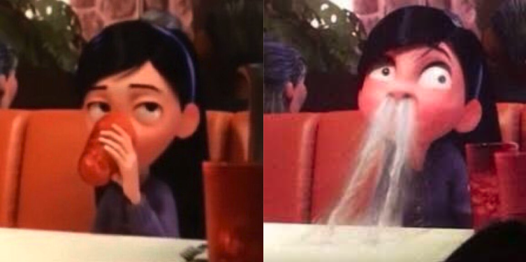Violet from The Incredibles Spitting out Drink  Meme Preview Image