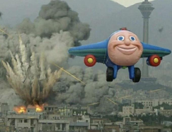 Plane flying from explosions  Meme Preview Image