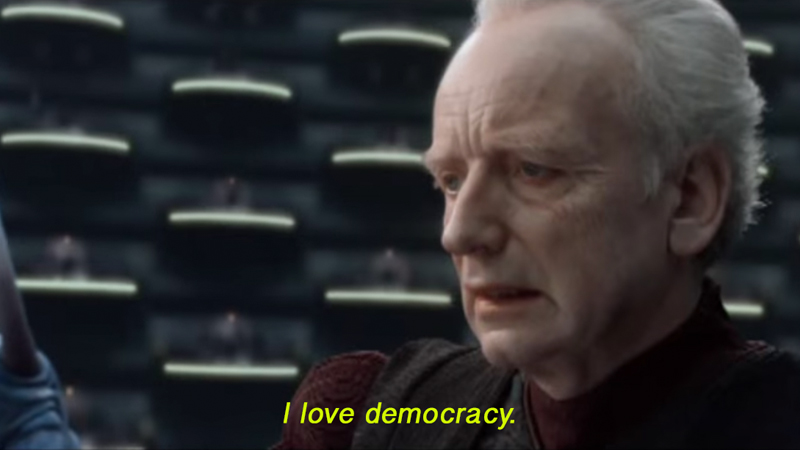 I love democracy  Meme Preview Image