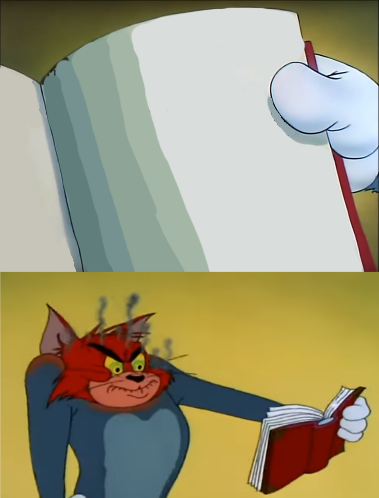 Angry Tom Reading Book  Meme Preview Image