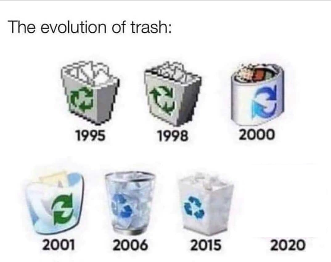 The evolution of trash  Meme Preview Image