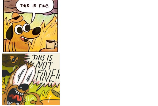 This is Fine, This is Not Fine (Correct Text Boxes)  Meme Preview Image