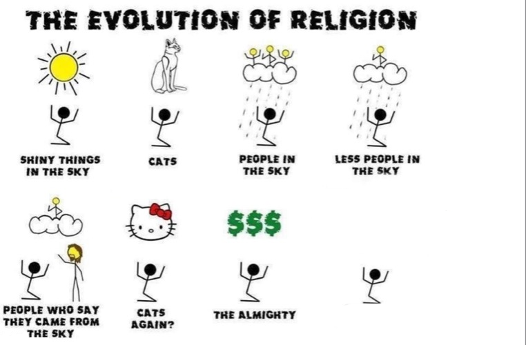 the evolution of religion  Meme Preview Image