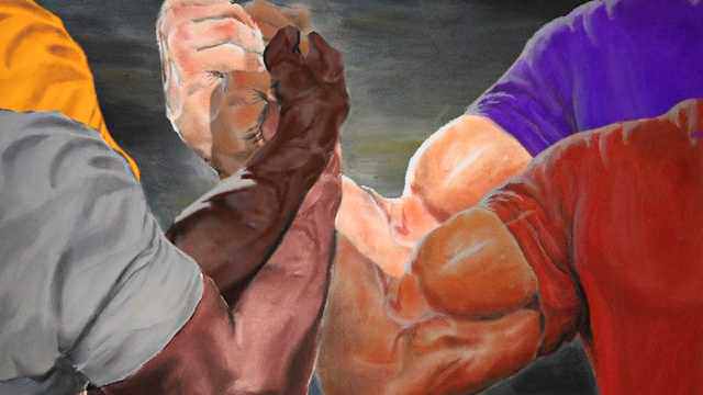 Four arm handshake  Meme Preview Image