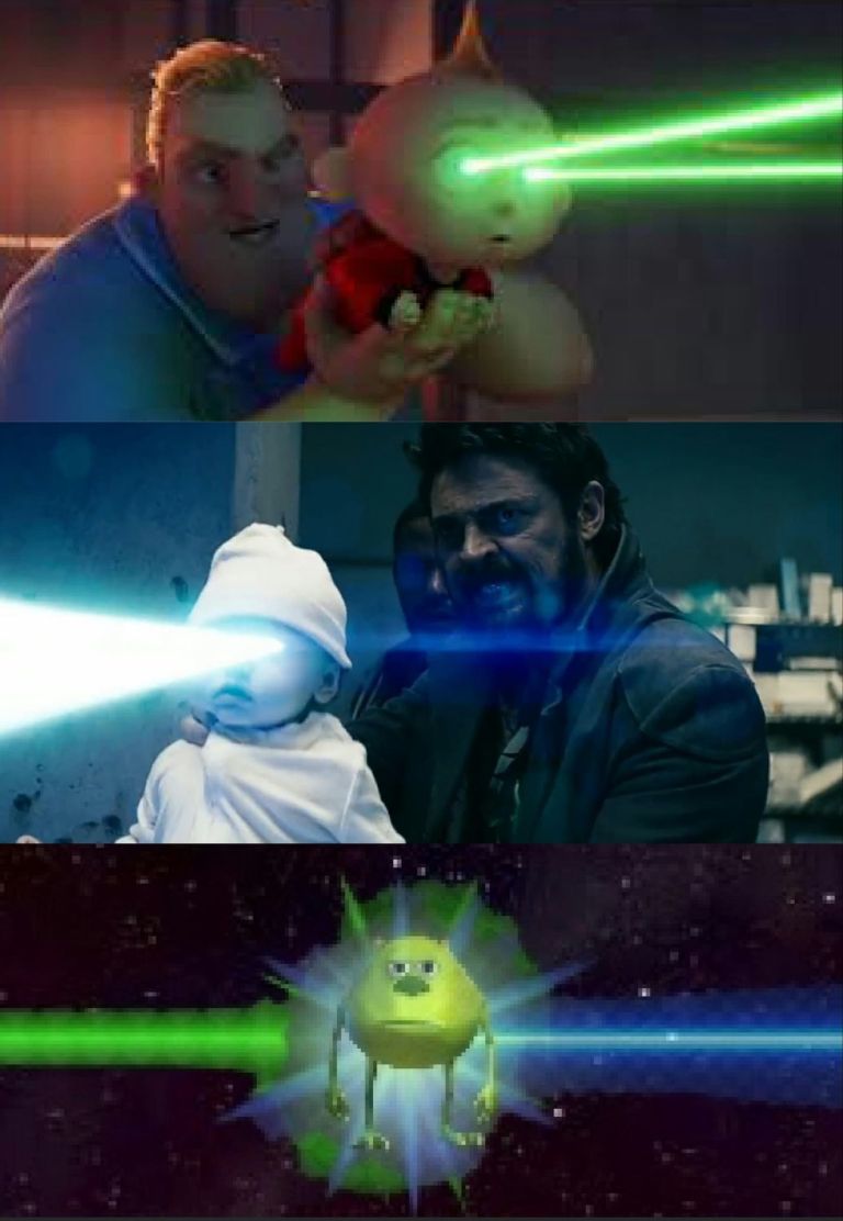 Laser Babies to Mike Wazowski  Meme Preview Image