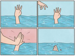 High five drown Meme Template