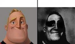 Normal and dark mr.incredibles Meme Template