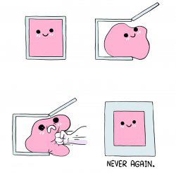 Pink Blob In the Box Meme Template