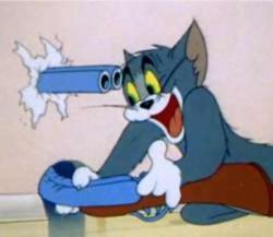 tom the cat shooting himself  Meme Template