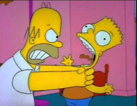 Homer strangling Bart  Meme Template