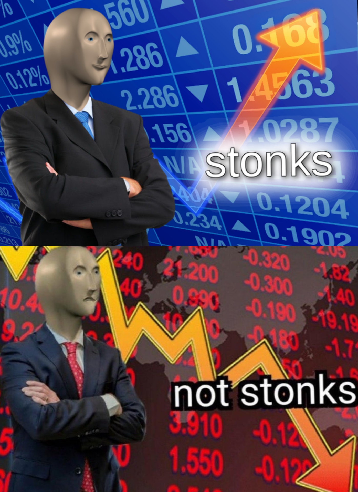 Stonks not stonks  Meme Template