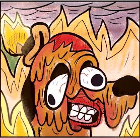 This is fine face melt  Meme Template