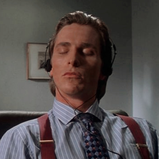 Patrick Bateman listening to music  Meme Template