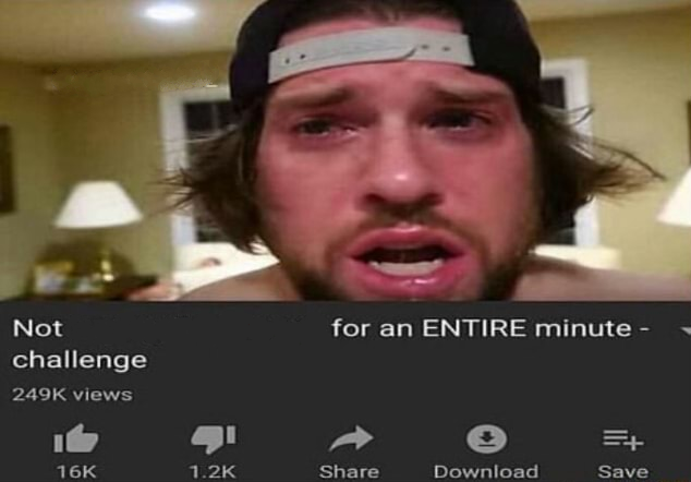 Not _____ for an ENTIRE minute - challenge  Meme Template