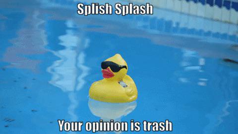 Splish Splash your opinion is trash  Meme Template
