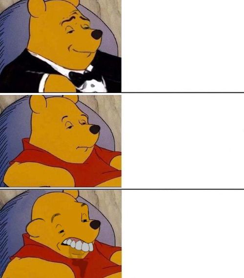 Tuxedo on Top Winnie The Pooh (3 panel)  Meme Template