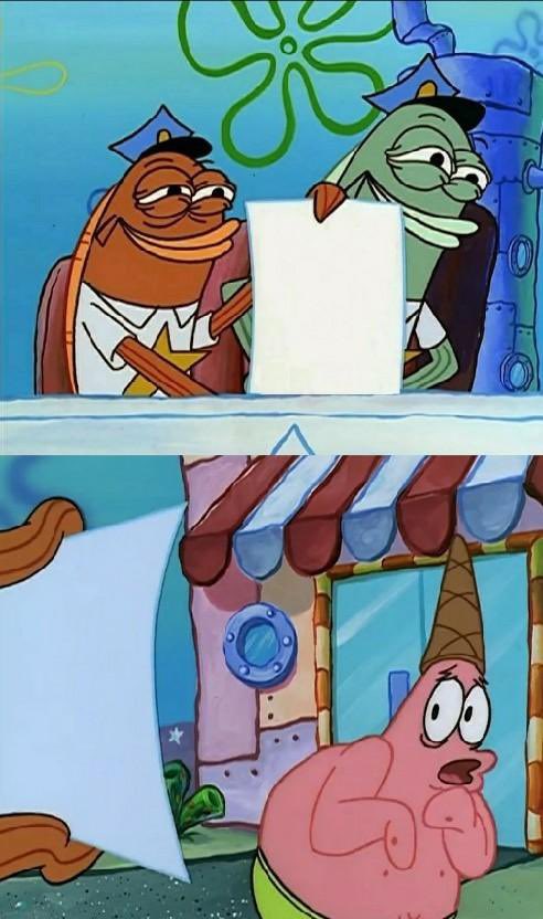 Scared Patrick  Meme Template