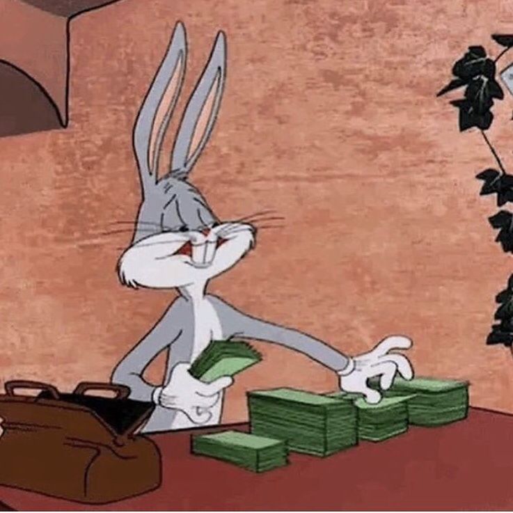 Bugs Bunny Stacking Money  Meme Template