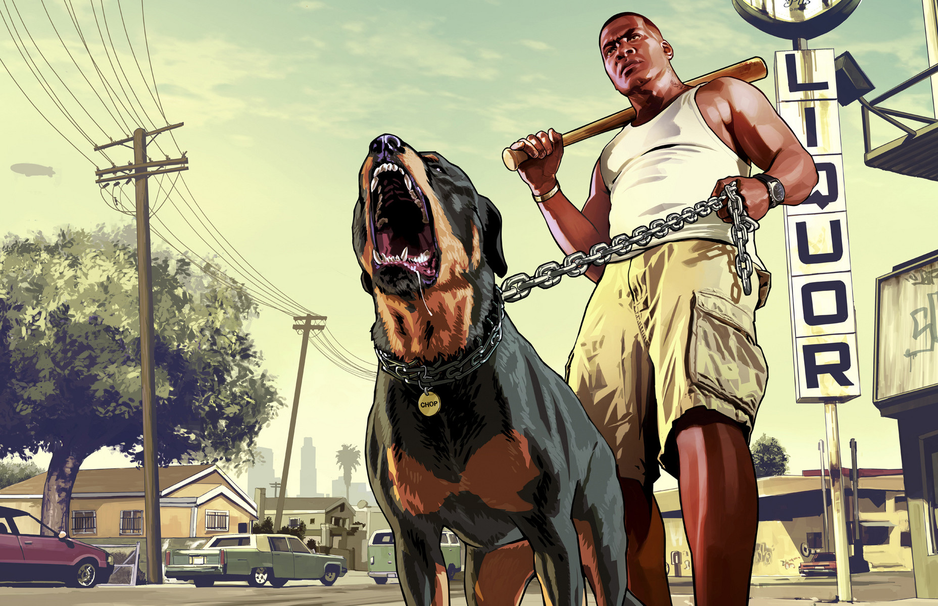 GTA 5 Franklin and his dog Chop  Meme Template