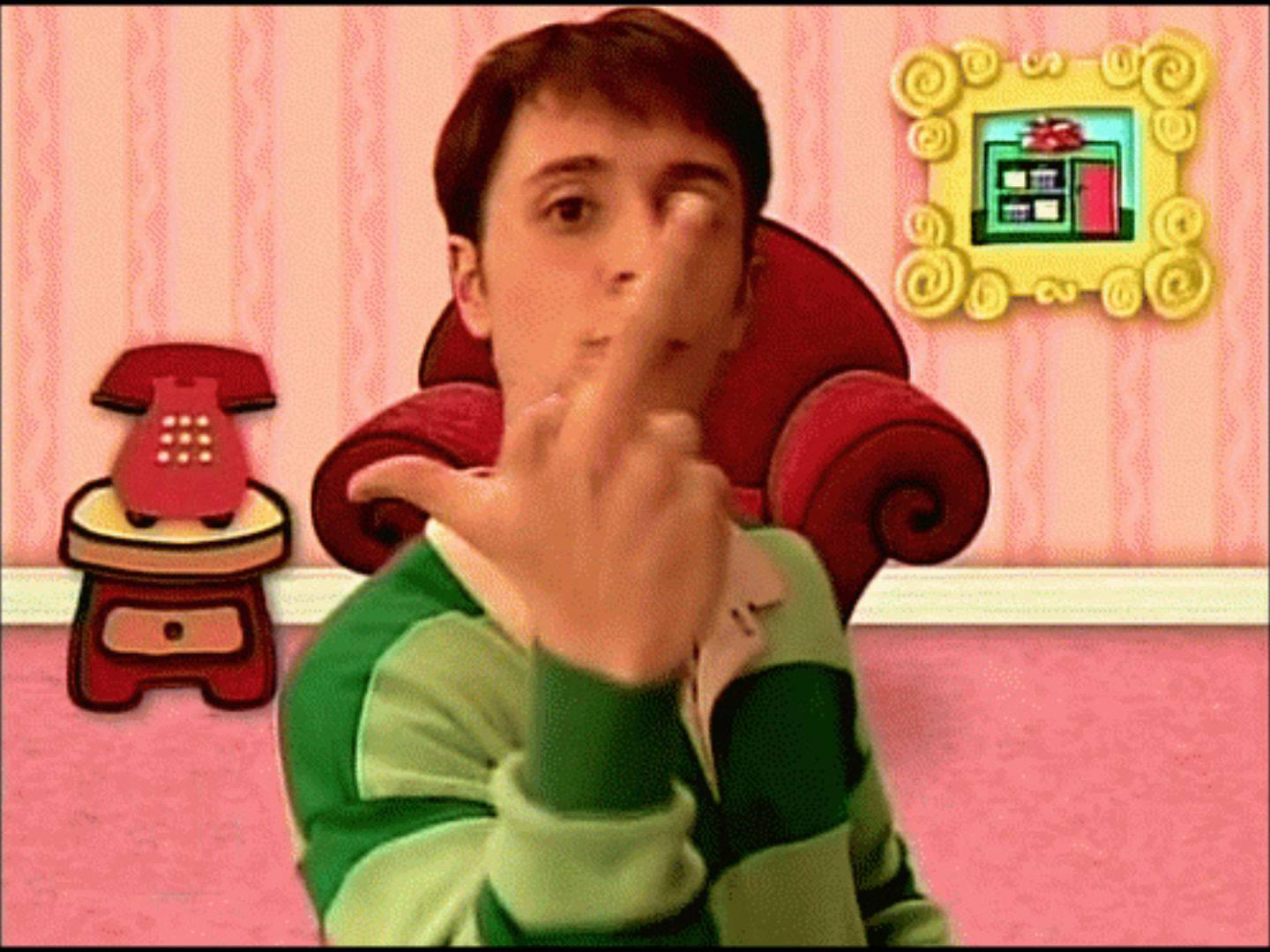 Blue's Clues middle finger  Meme Template