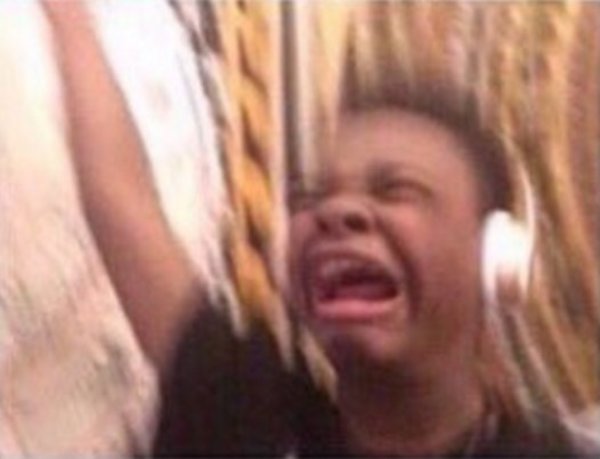screaming kid witch headphones  Meme Template