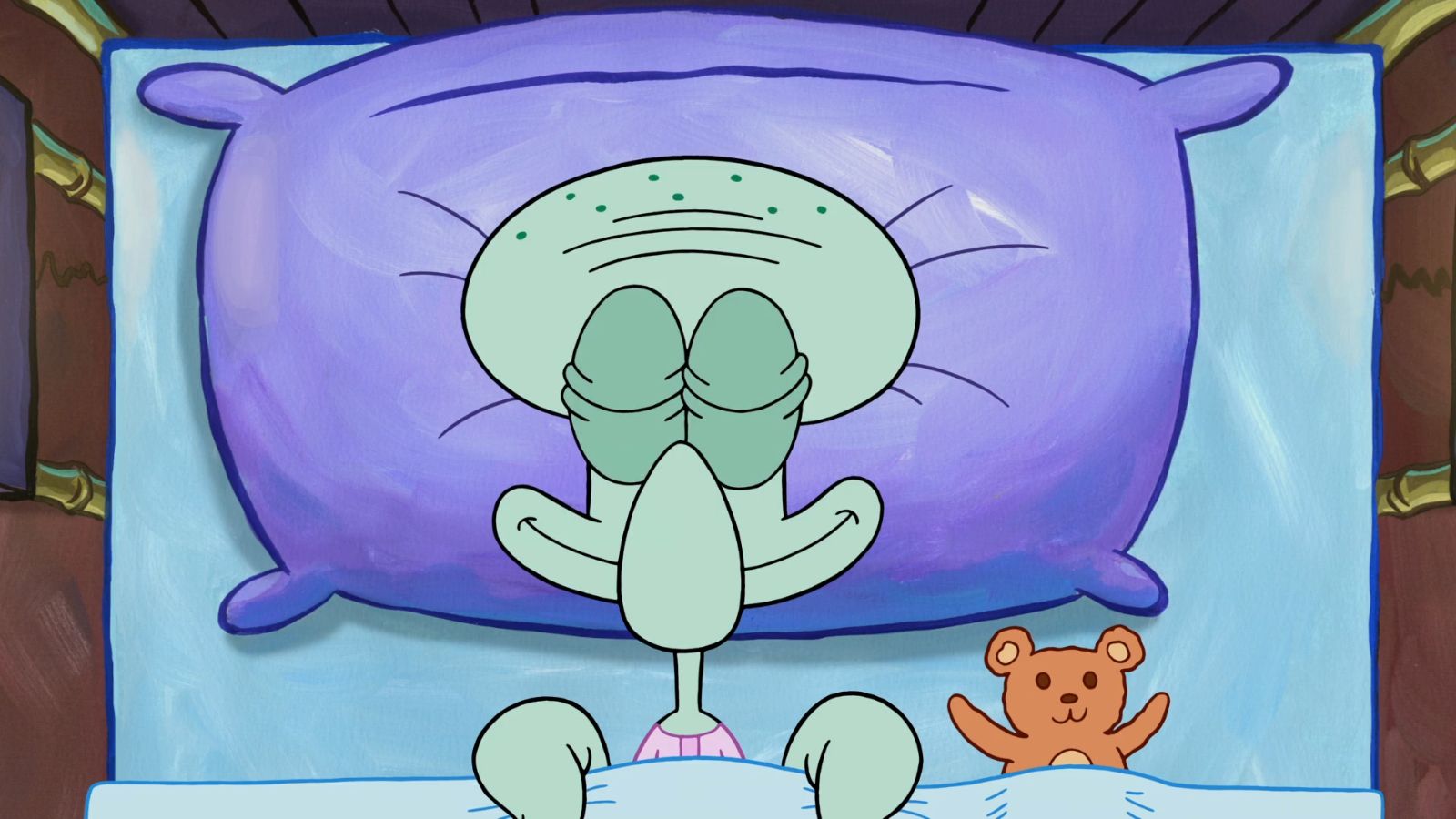 squidward sleeping peacefully  Meme Template