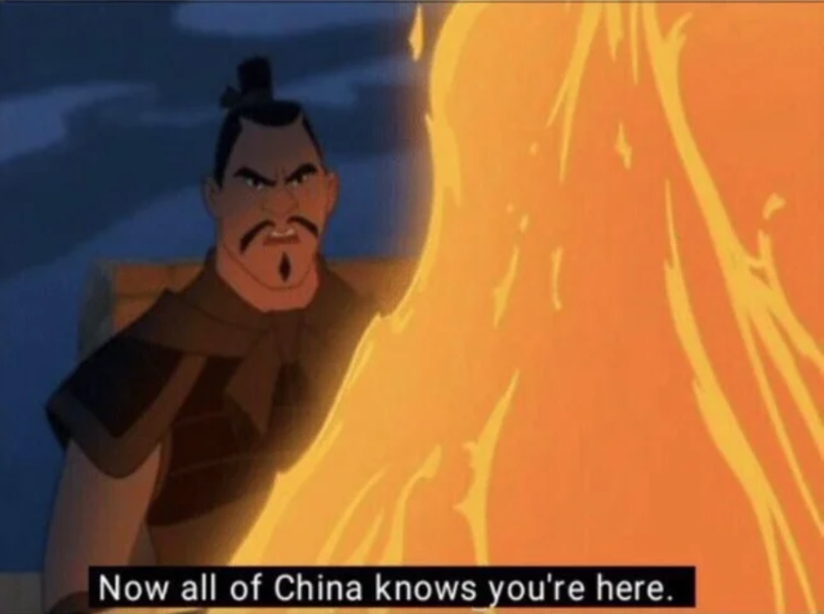 Now all of China knows you're here  Meme Template